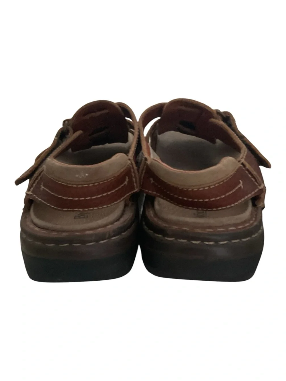 BJORNDAL Men’s Vintage Sandals Leather Brown Open Toe Cushioned Suede Footbed 11